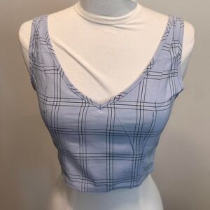 Blue‎ Plaid Crop Top 💙✨